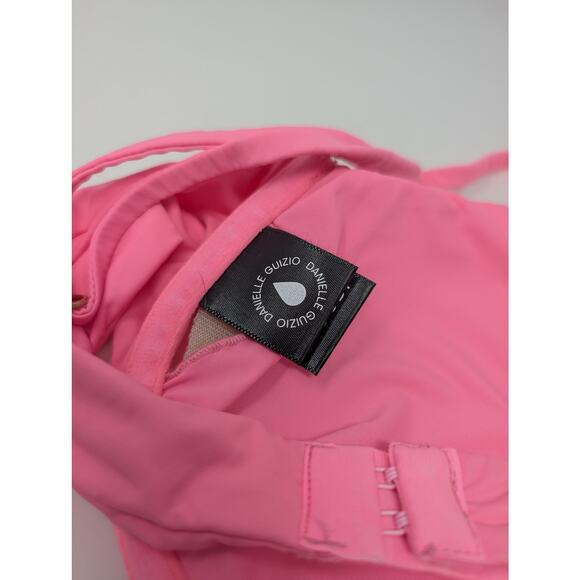 Danielle Guizio Triangle Bikini Top Underwire Pink Beach Summer Resort - Picture 4 of 6